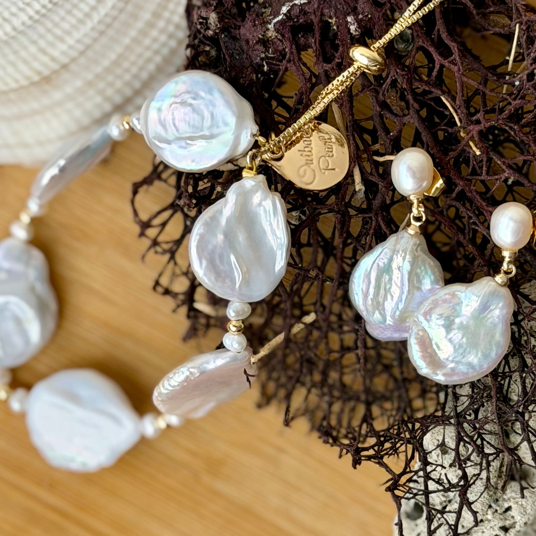Pearl top baroque drop Earrings
