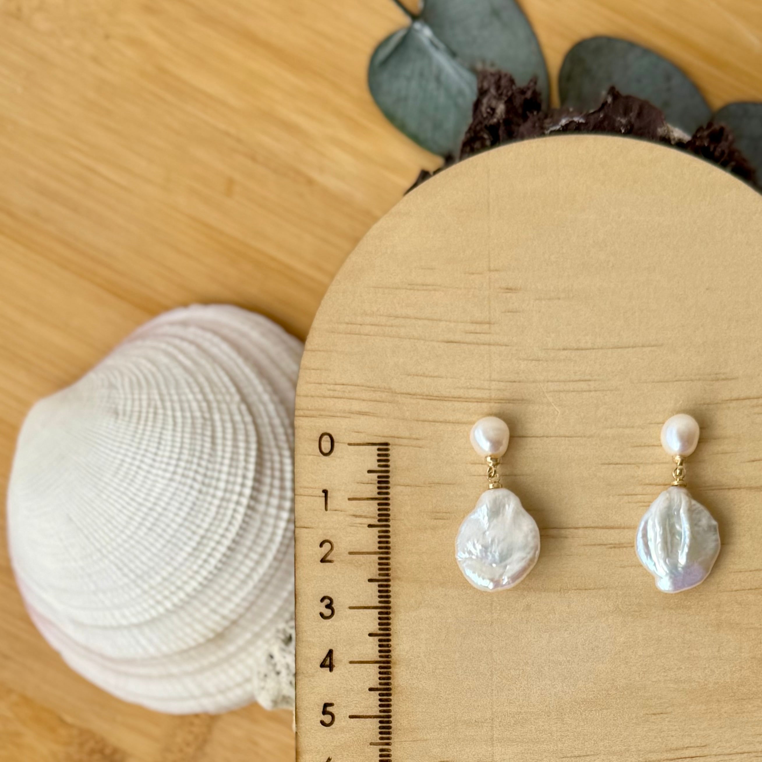 Pearl top baroque drop Earrings